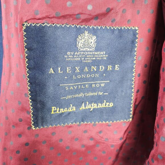 Alexandre London Mens 42R Navy Single Vent Blazer Sports Coat England Tailored - Picture 4 of 13